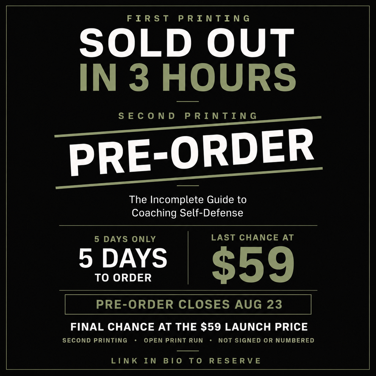 Reprint Pre-Order: The Incomplete Guide to Coaching Self Defense